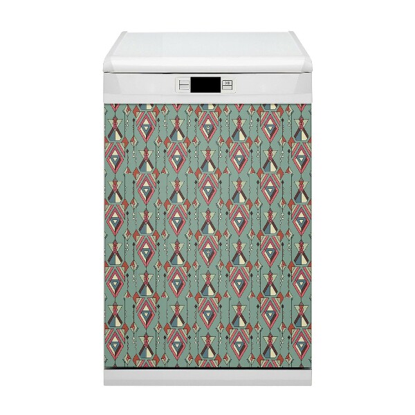 Magnetic dishwasher cover Aztec pattern