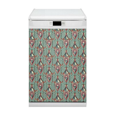 Magnetic dishwasher cover Aztec pattern