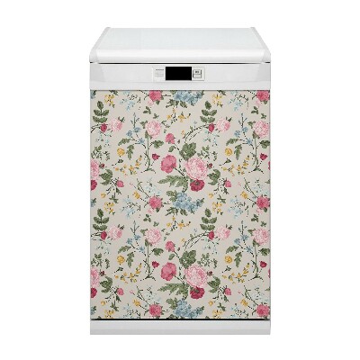 Dishwasher cover magnet Colorful flowers