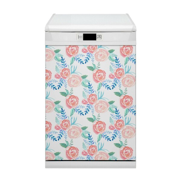 Magnetic dishwasher cover Bright flowers