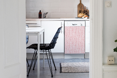 Magnetic dishwasher cover Pink herringbone