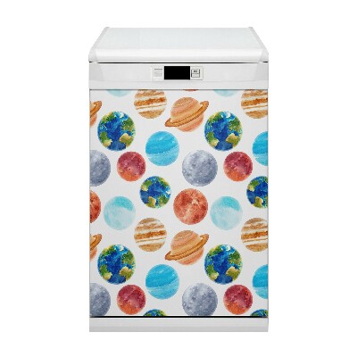 Dishwasher cover magnet Colorful planets