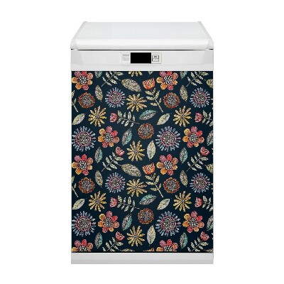 Dishwasher cover magnet Colorful flowers