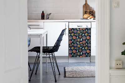 Dishwasher cover magnet Colorful flowers