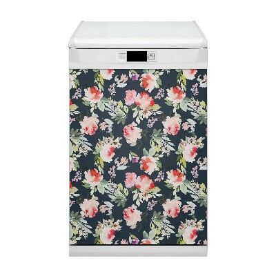 Dishwasher cover magnet Painted flowers