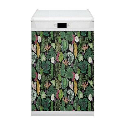 Magnetic dishwasher cover Tropical leaves