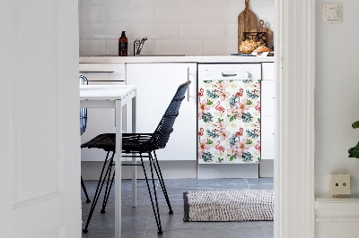 Dishwasher cover Flamings in flowers