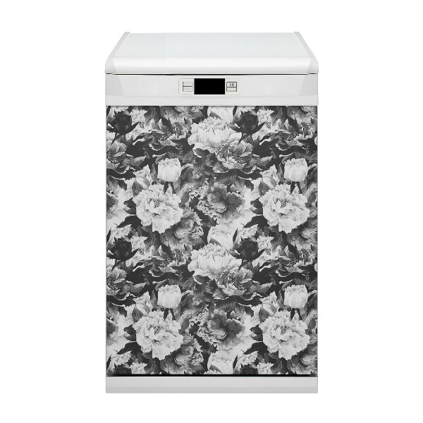 Magnetic dishwasher cover Peonies