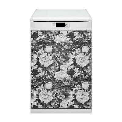 Magnetic dishwasher cover Peonies