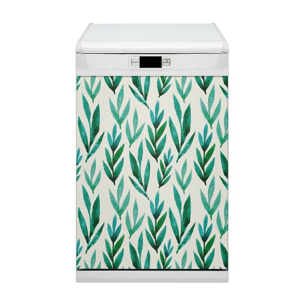 Magnetic dishwasher cover Green leaves