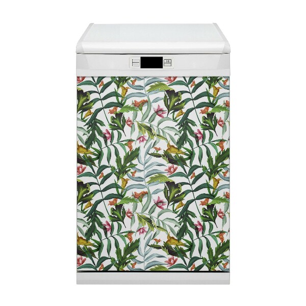 Magnetic dishwasher cover Tropical flora