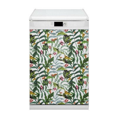 Magnetic dishwasher cover Tropical flora