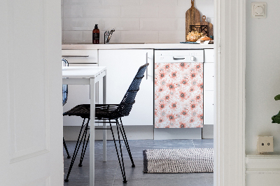 Magnetic dishwasher cover Orange flowers