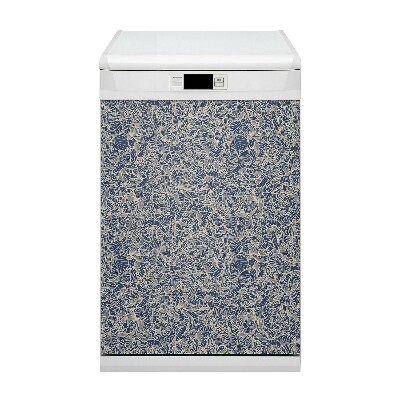 Magnetic dishwasher cover Blue flower