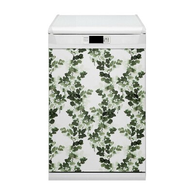 Magnetic dishwasher cover Green leaves