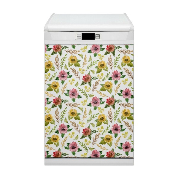 Dishwasher cover magnet Watercolor flowers