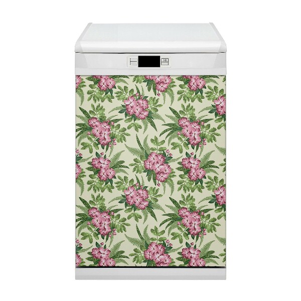 Dishwasher cover magnet Tropical flowers