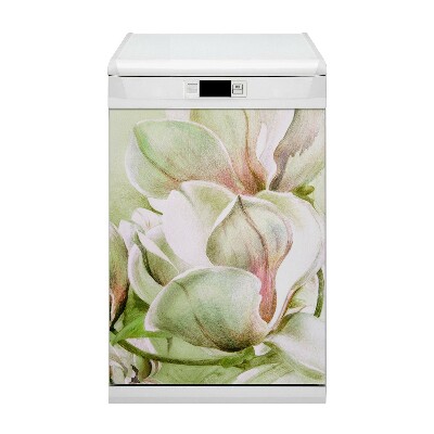 Magnetic dishwasher cover Magnolia flowers