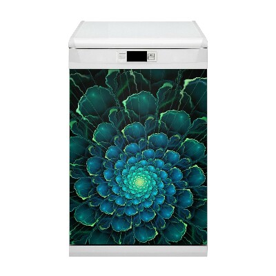 Dishwasher cover magnet Green flower