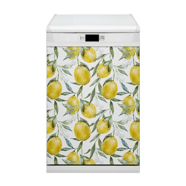 Magnetic dishwasher cover Painted lemons