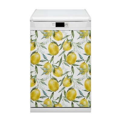 Magnetic dishwasher cover Painted lemons