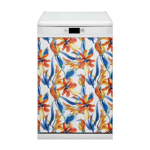 Dishwasher cover magnet Sunny flowers