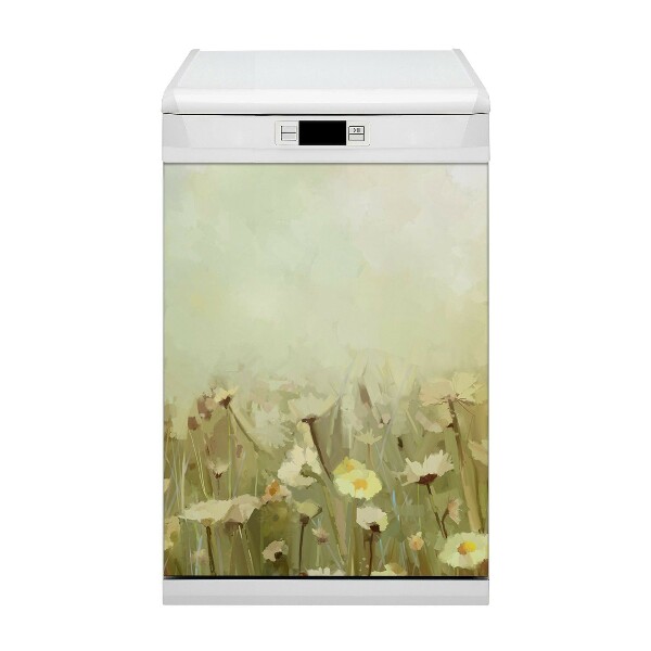 Magnetic dishwasher cover Field flowers