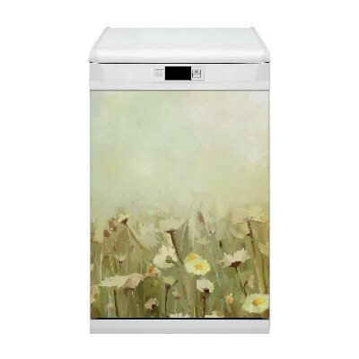 Magnetic dishwasher cover Field flowers