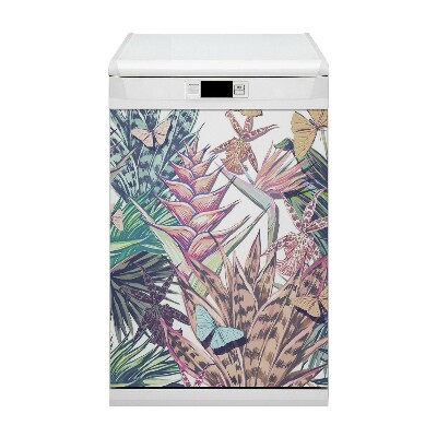 Dishwasher cover Flowers and butterflies