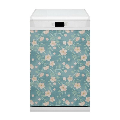 Magnetic dishwasher cover Pastel flowers