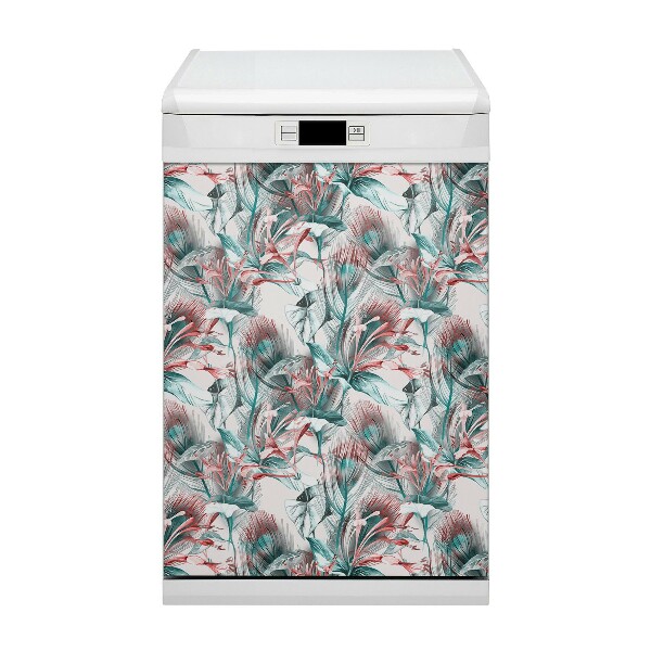 Magnetic dishwasher cover Tropical drawing