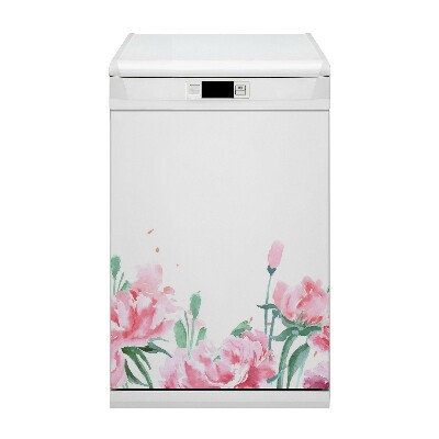 Magnetic dishwasher cover Pink flowers