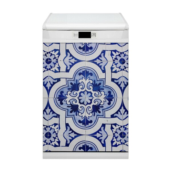 Magnetic dishwasher cover Blue tiles