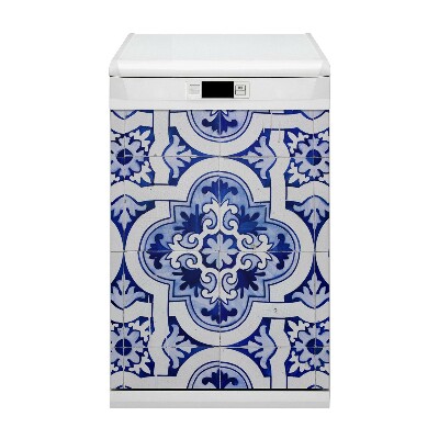 Magnetic dishwasher cover Blue tiles