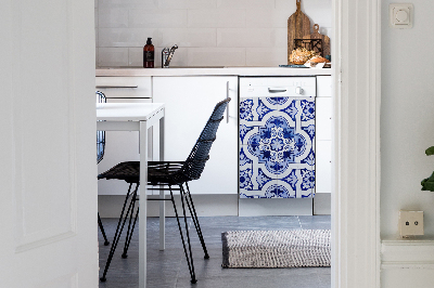 Magnetic dishwasher cover Blue tiles