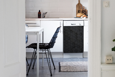 Magnetic dishwasher cover Black pattern Hexagon