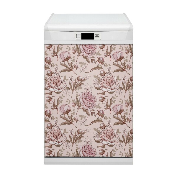 Dishwasher cover Pink peonies