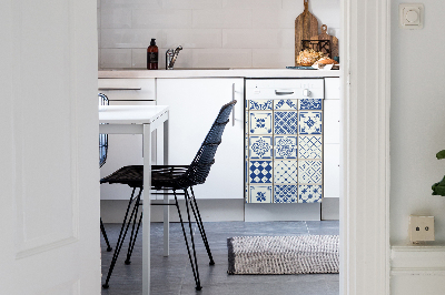 Magnetic dishwasher cover Blue tiles