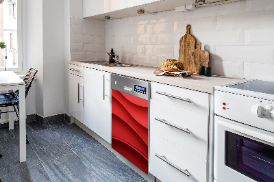 Dishwasher cover magnet Red texture