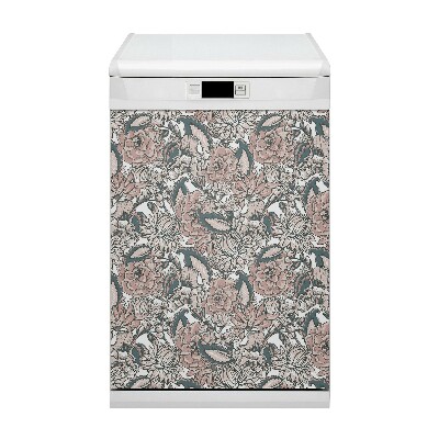 Dishwasher cover Pink flowers