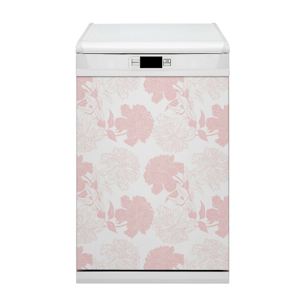 Dishwasher cover Pink flowers