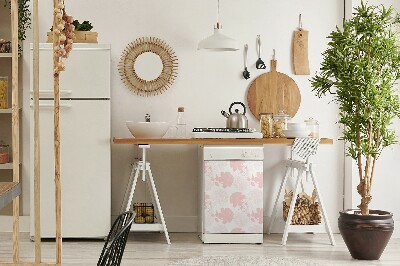 Dishwasher cover Pink flowers