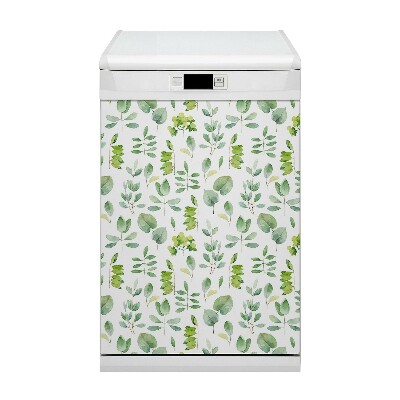 Magnetic dishwasher cover Green leaves