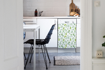 Magnetic dishwasher cover Green leaves