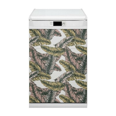 Magnetic dishwasher cover Banana leaves