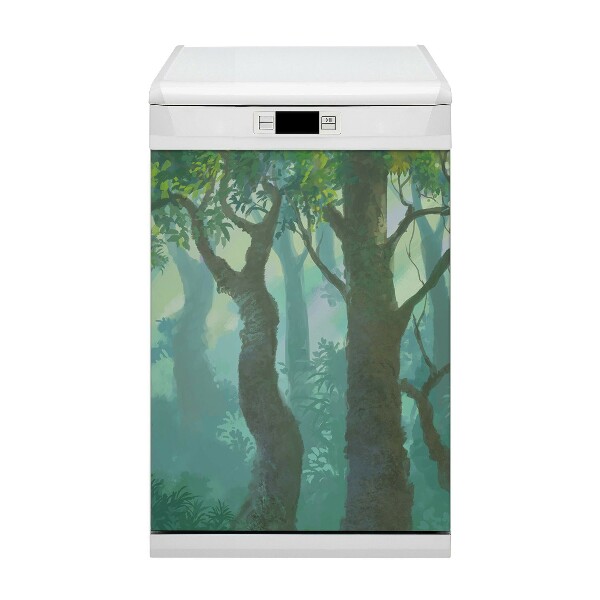 Magnetic dishwasher cover dark forest