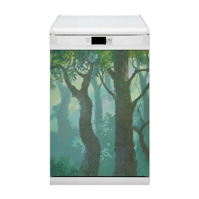 Magnetic dishwasher cover dark forest