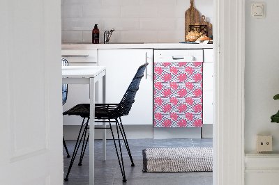 Magnetic dishwasher cover Pink leaves