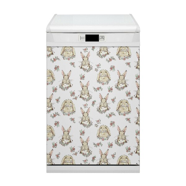 Dishwasher cover Light brown rabbits