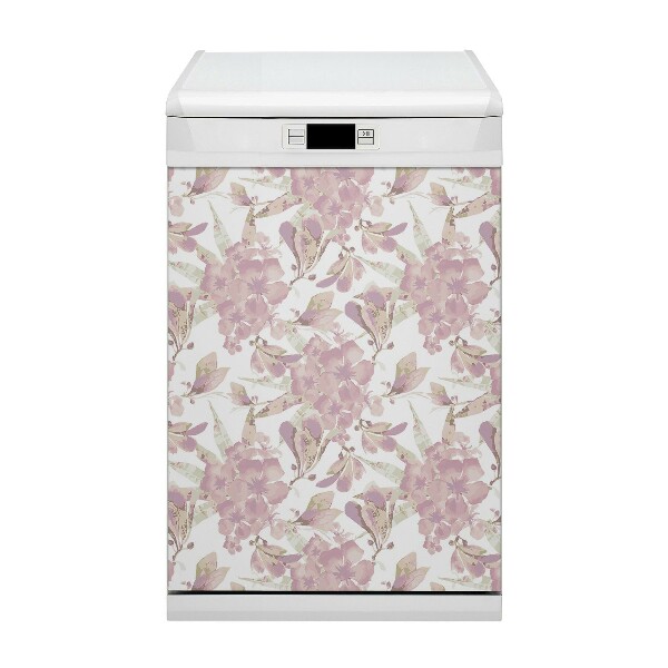 Magnetic dishwasher cover Hibiscus pale pink